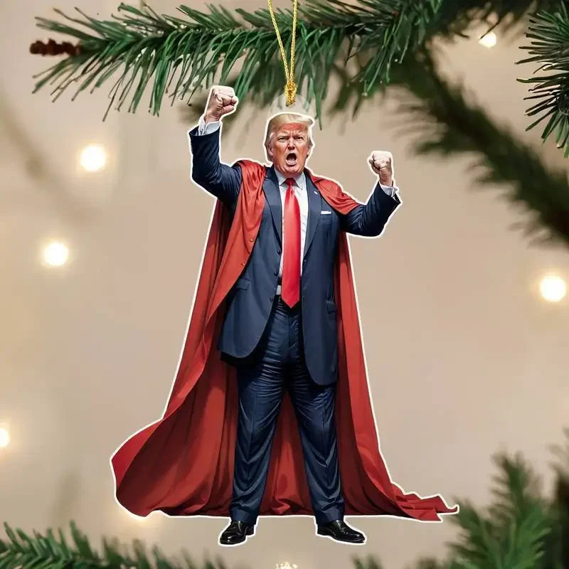 2D Superhero Trump Tree Ornament