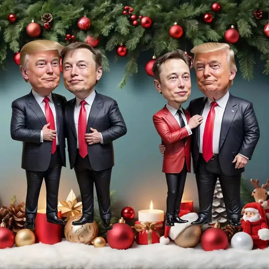 2D Donald And Elon Tree Ornament